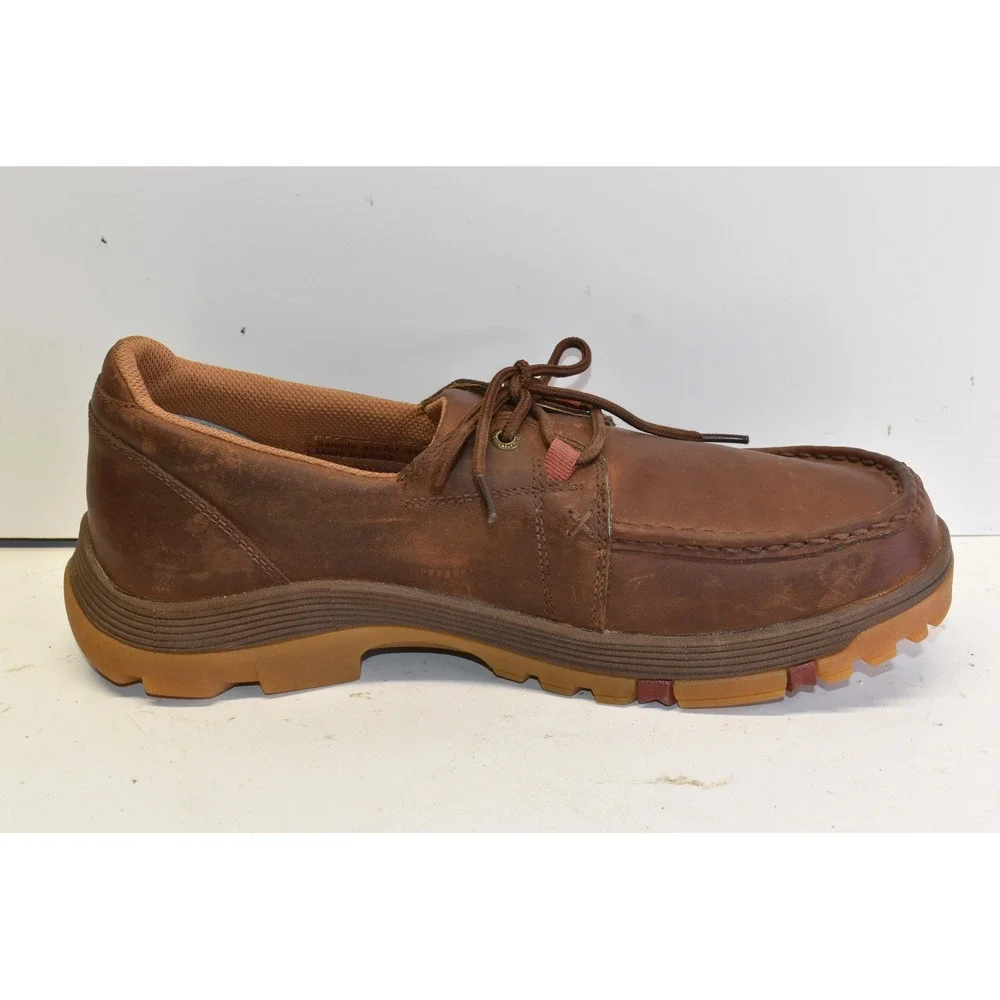 Twisted X Leather Driving Mocs Brown Men 10.5 Lug Soles Boat Shoes Casual NWOT